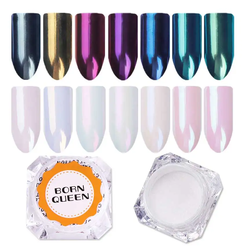

2ml/box Seashell Chameleon Mirror Nail Glitters Shinning Powder Aurora Pearlescen Shell Nail Art Chrome Manicure Dust Decotion