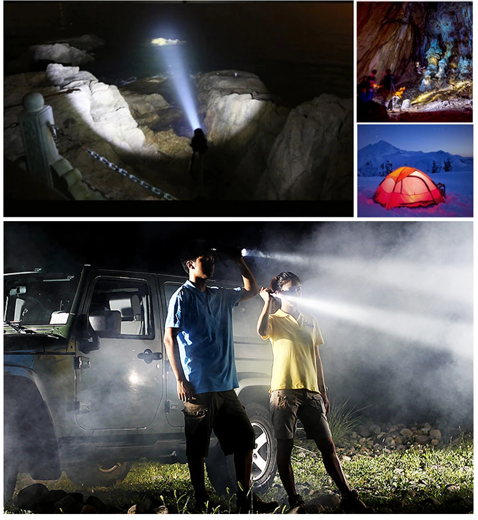 Rechargeable Led Flashlight Torch CREE XML T6 Zoomable Powerful Tactical Flashlight 18650 For Hunting Outdoor Camping Lantern (16)