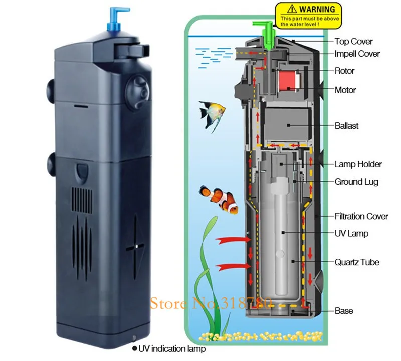 Sunsun JUP-21 22 23 аквариумный погружной фильтр-насос УФ-стерилизатор лампа для осветления воды фильтр для аквариума аксессуары