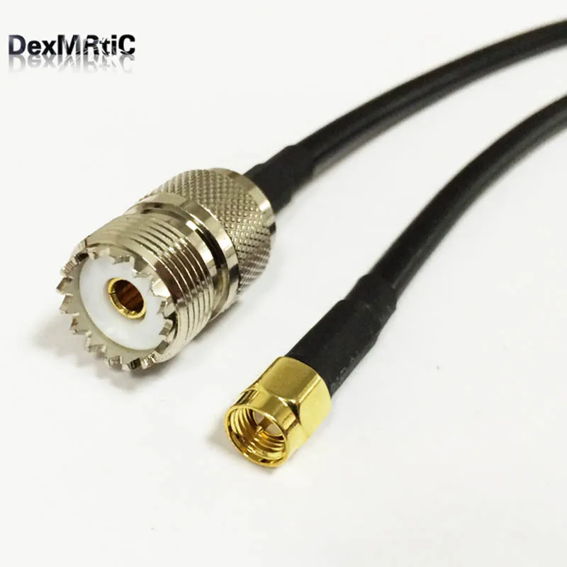 RF UHF to SMA cable adapter UHF female SO239 to SMA male straight pigtail RG58 50CM/100CM цена RF UHF to SMA cable adapter UHF female SO239 to SMA male straight pigtail RG58 50CM/100CM цены онлайн