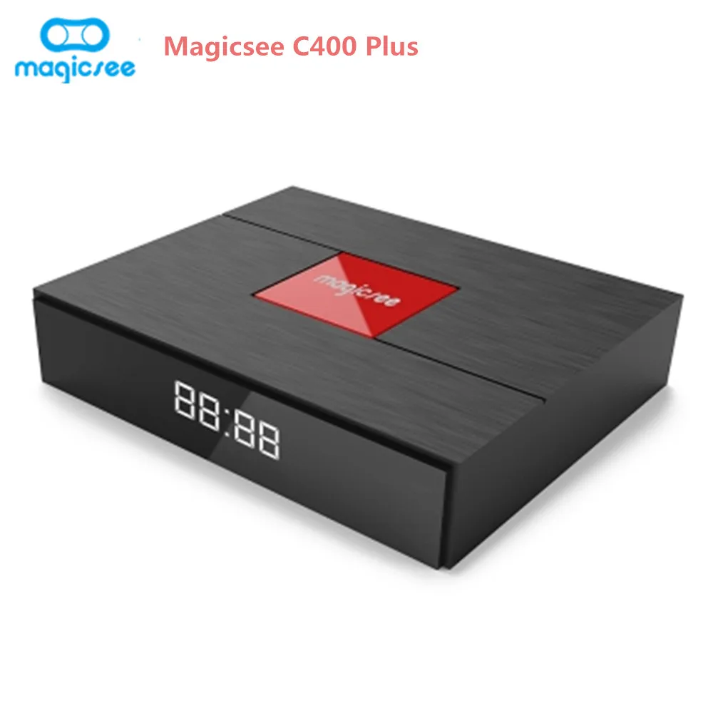 

Magicsee C400 Plus Hybird S2 + T2 + C TV Box Amlogic S912 Android 7.1.2 3GB RAM 32GB ROM Set Top Box WiFi Smart Media Player