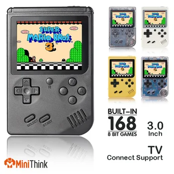 

3.0 Handheld Mini Retro for FCs Portable Video Game Console Player 8 Bit Built-in 168 in 1 Classic Games Gift for Kids Pocket TV