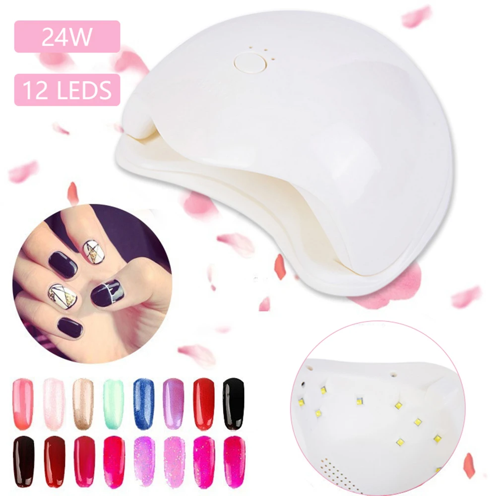 

Nail Art Tools Nails Dryer UV Lamp 12 Leds Polish Machine 24W Automatic Sensor Curing All Gel Nail Polish Within 30s USB Cable