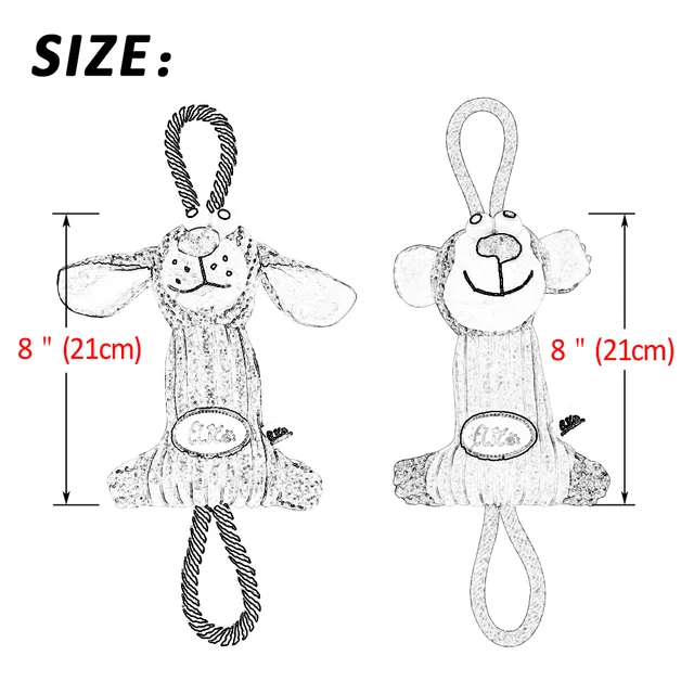 Squeaky Sound Dog Toy Plush Chewing Interactive Pet Toy Puppy Dogs Tug Rope Toys For Pet Playing Training Teeth Cleaning