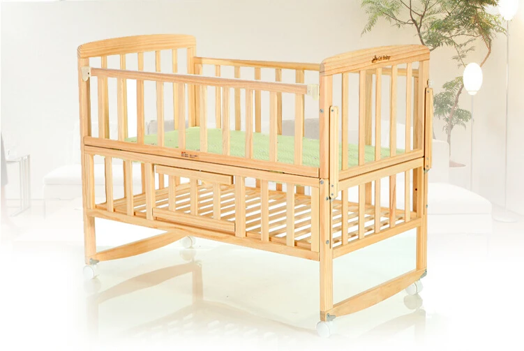 wooden rocking baby cradle