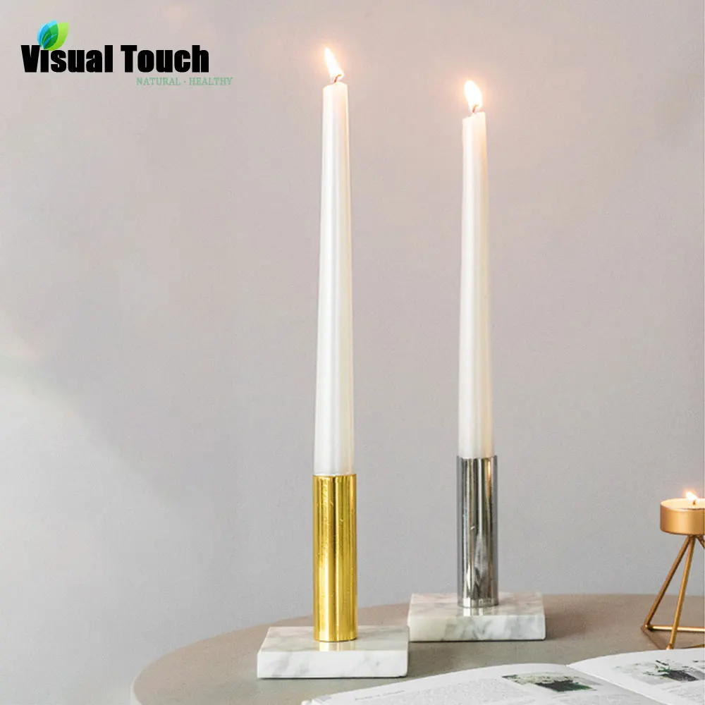 Visual Touch Marble Base Candle Holders Candlestick Racks Home Decor