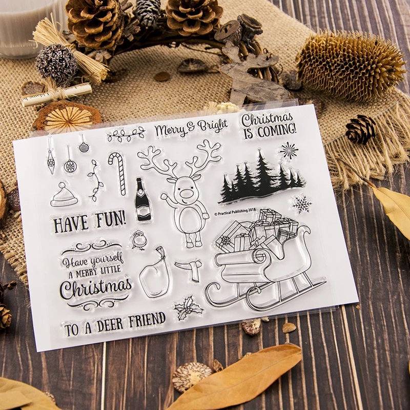 

KLJUYP Christmas Clear Stamps Scrapbook Paper Craft Clear stamp scrapbooking