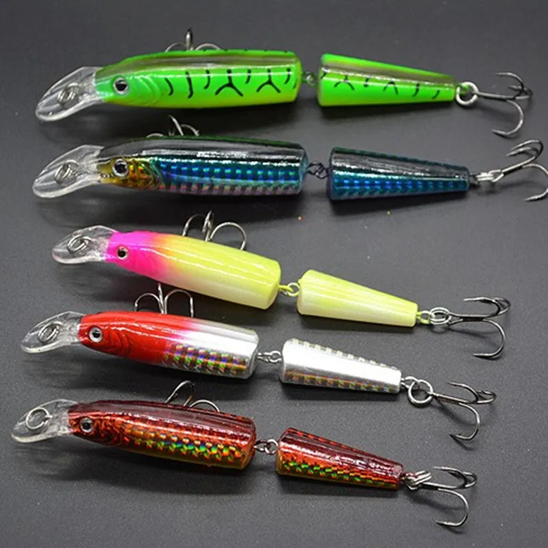 2 sections minnow lures sinking of tungsten ball hook swimbait fishing lure artificial hard