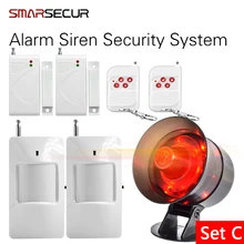Smarsecur Громкая простая DIY Настройка простая в эксплуатации беспроводная домашняя сигнализация сирена система охранной сигнализации для гаража