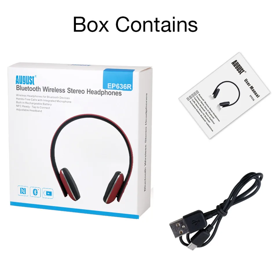 August EP636 Wireless Headphones Bluetoth v4.1