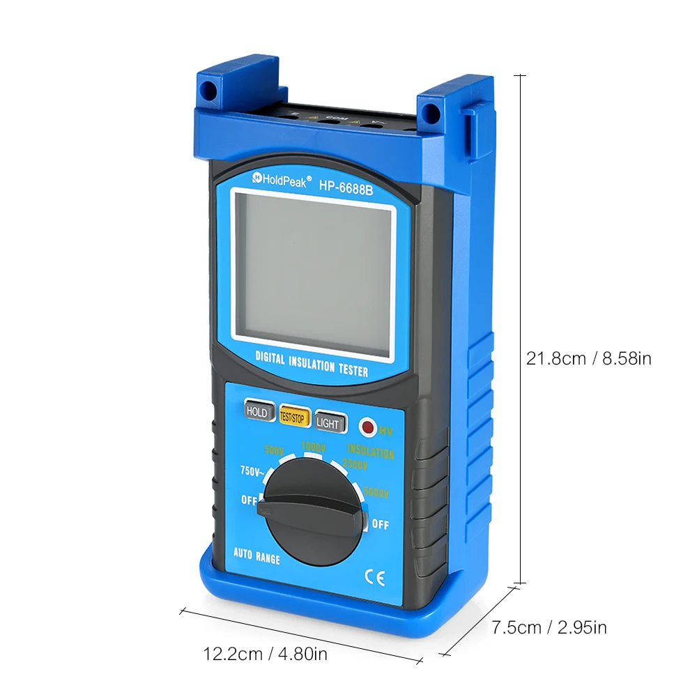 HoldPeak HP-6688B 6688B тестер сопротивления изоляции 6688B переносной цифровой 1000 в 5000 в Автоматический диапазон ом тестер Мегаомметр подарок