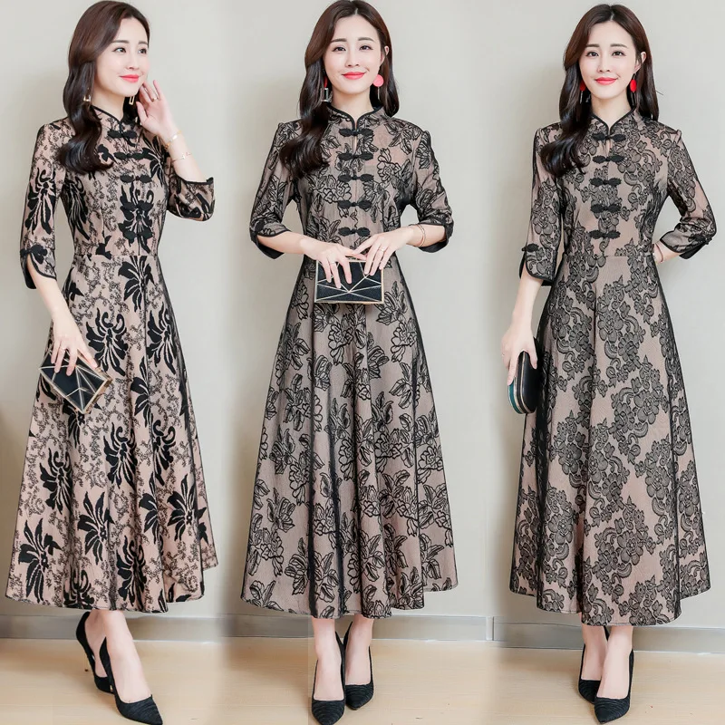 

Modern Chinese Dress Cheongsam Qipao Online Chinese Store Female Robe De Soiree 2019 Japanese Kimono Ao Dai Vietnam DresFF1664 L