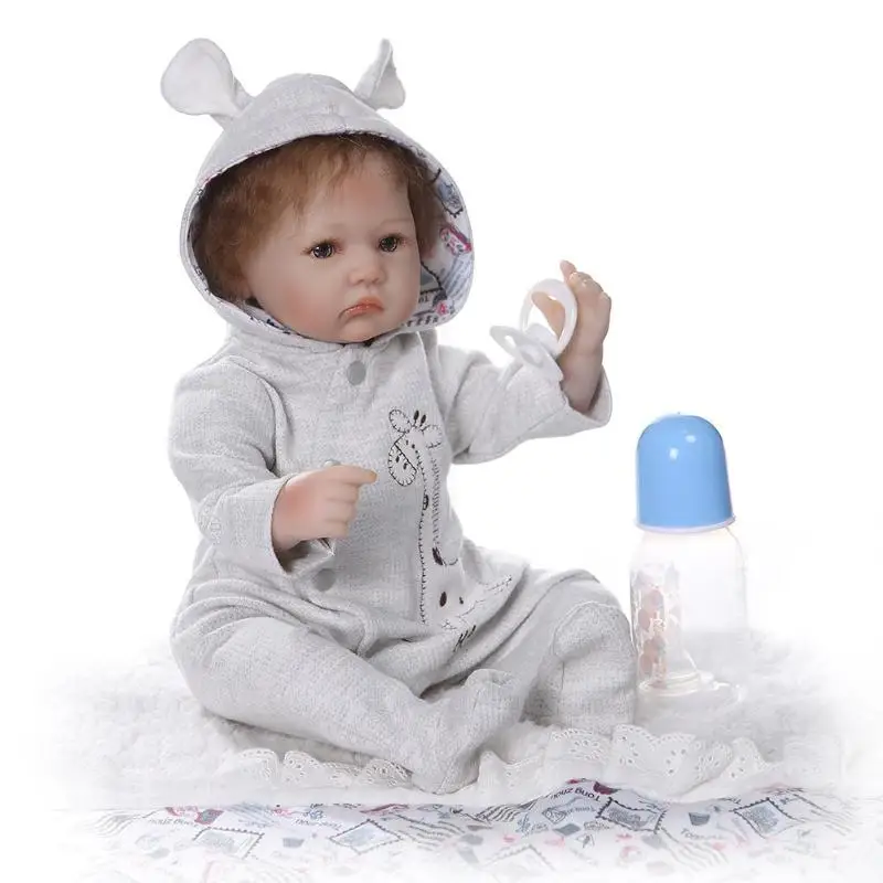 48 см мягкая виниловая имитация Reborn Baby куклы в одежде дети Реалистичная кукла-младенец для детей Фотография реквизит спящий Playmate - Цвет: 08
