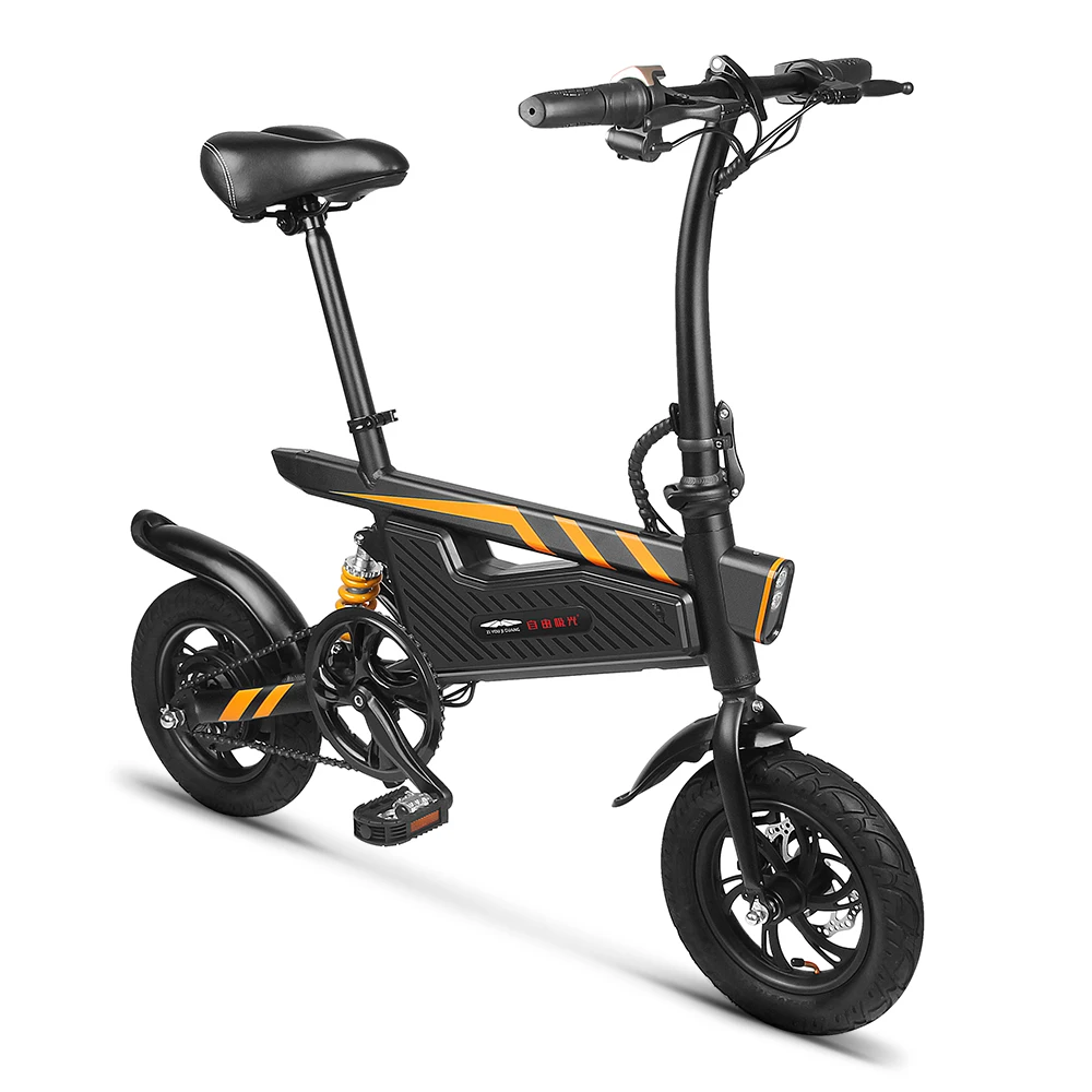 Best ZIYOUJIGUANG T18 12 Inch Folding Power Assist Eletric Bicycle E-Bike 250W Motor Brakes Foldable Electric Bike Sports Cycling 8