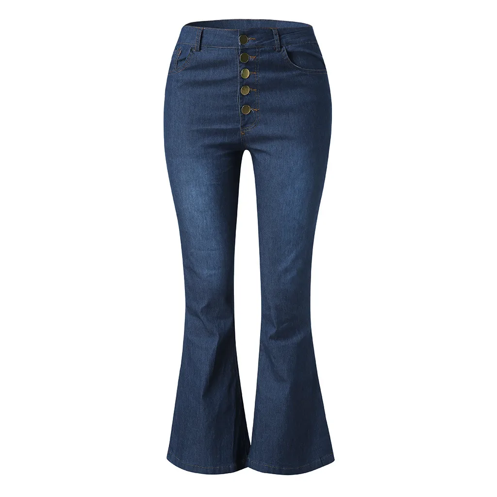 Женские Эластичные большого размера с высокой талией расклешенные джинсы женские облегающие джинсовые брюки винтажная женская одежда осенние джинсы сексуальные женские