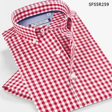 Стиль мужские рубашки повседневные узоры Клетчатая Мужская рубашка с коротким рукавом мужская одежда Slim Fit Camisa Masculina 5XL 6XL