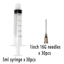 30 Sets,Plastic Syringe 5ml with 1inch 16G Blunt Tip Needles Injector For Lab and Industrial Dispensing Adhesives Glue Soldering 30 Sets,Plastic Syringe 5ml with 1inch 16G Blunt Tip Needles Injector For Lab and Industrial Dispensing Adhesives Glue Soldering