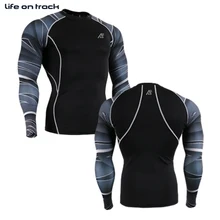 Mens SKIN COMPRESSION Tights Shirts Sport GYM Running MMA Base Layer Training Clothes Camiseta Masculina Para Ciclismo Lobo