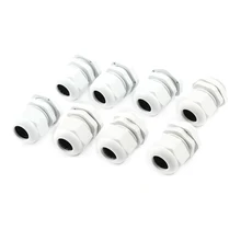 KSOL 8 шт. водонепроницаемый разъем белый пластик кабельный ввод контргайка M20* 1.5