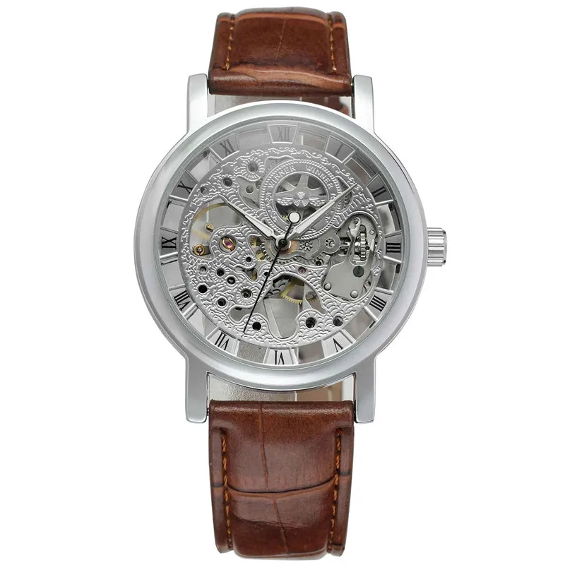 WINNER мужские часы Военные Спортивные часы Мужские лучший бренд роскошные часы скелетоны ручной Ветер механические деловые мужские часы подарок 0243
