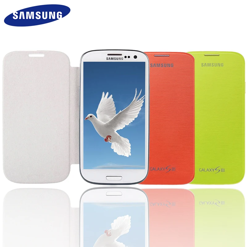 سامسونج غالاكسي S3 حالة الوجه i9300 SIII غطاء رقيقة جدا بو سيليكون جلدية فاخرة واقية حقيبة فليب حالات 100% الأصلي