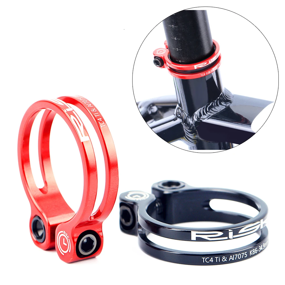 

Quick Release 31.8mm 34.9mm Aluminum Alloy Road Mountain Bicycle Bike Seat Post Seatpost Collar with Titanium Bolt
