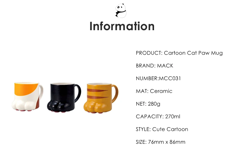 Calico 3D Paw Cat Cup 5 - Cat Paw Cup Brown and Orange 3D Paw Cat Cup