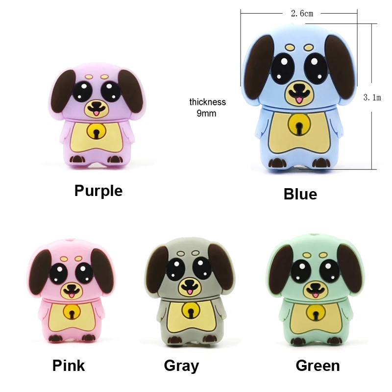 

100PCS/lot Silicone Dog Chew Beads Puppy Baby DIY Pacifier Chain Necklace Baby Teether Jwelry Teether Infant Carton Chewable Toy