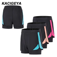 Женские шорты для бега, для фитнеса, эластичные, 2 в 1, дышащие, для спортзала, для улицы, спортивные шорты, для тренировок, марафона, быстросохнущие, шорты для йоги