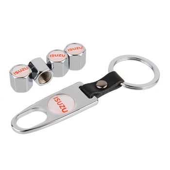 

For ISUZU D-Max Elf Npr Mu-7 4JX1 Bighorn Trooper Rodeo Car Tyre Accessories Auto Wheel Dust Air Caps Rim Emblem Metal Keychain