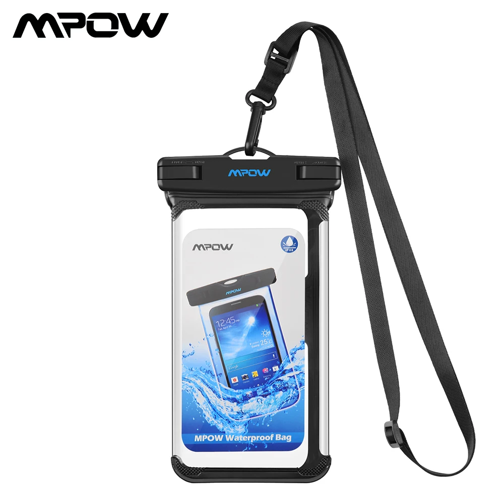 Mpow PA160 العالمي IPX8 للماء حقيبة الحقيبة الهاتف حقيبة لهاتف أي فون XS XR X 8 7 6 زائد سامسونج S8 ملاحظة 8 لهواوي الشرف 10