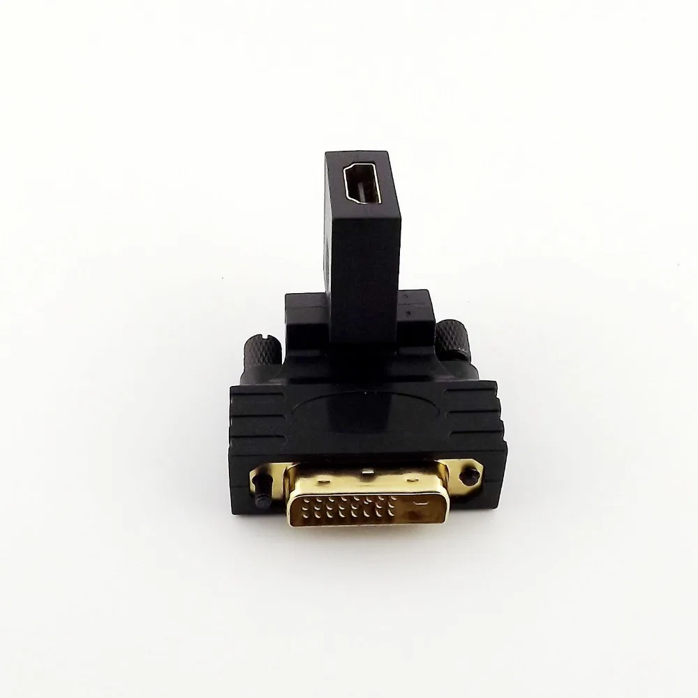 

10pcs Black DVI 24+1 Pin Male to HDMI Female Adapter Video Converter 360 For Projector DVD