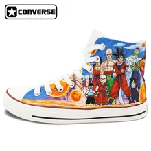 Unique Sneakers Women Men Converse All Star Anime Dragon Ball Family Figures Collection Design Hand Painted Shoes Christmas Gift