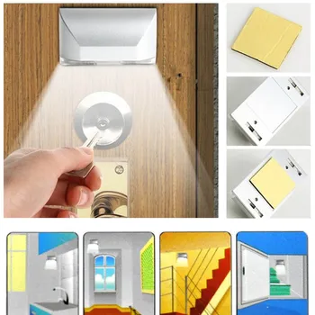 

1Pcs Wireless Auto Infrared Sensor Motion Detector Keyhole 4 LED Light lamp Night Lights Motion Light Ambient Light Sensor