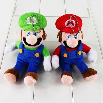 

2pcs/lot 15cm cosplay Super Mario Bros Small Sitting Pendant Keychain plush soft stuffed doll toys for kids gifts