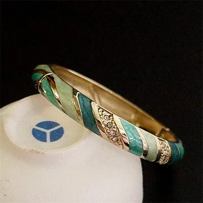 Красочный китайский ремесло этнический браслет с перегородчатой эмалью ювелирные изделия Стразы высокого качества женские браслеты подарок на день рождения - Metal Color: style9