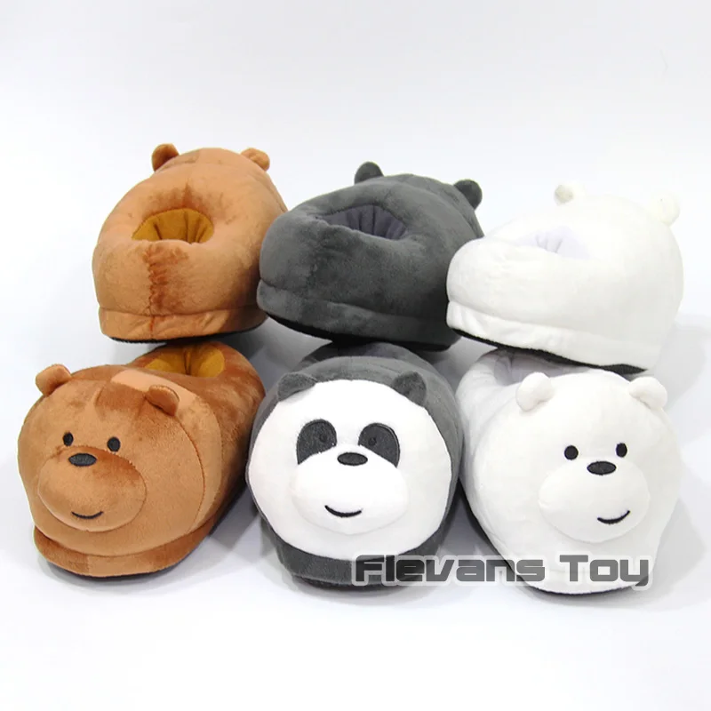 Мы Голые Медведи панда гризли ледяной медведь коала ном плюшевые зимние комнатные тапочки теплая обувь мягкие игрушки