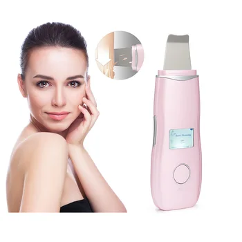 

LCD Rechargeable Ultrasonic Face Skin Scrubber Facial Cleaner Peeling Vibration Blackhead Removal Exfoliating Pore Cleaner Tools