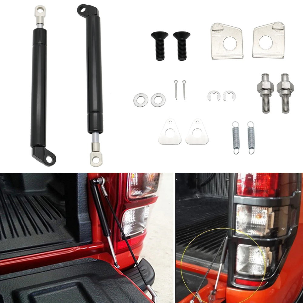

High quality 1 Pair Tailgate Slow Down & Easy Up Strut Kit For FOR-D RANGER T6 Year 2012 2013 2014 2015 2016 Car Accessories