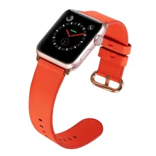 For Apple Watch Band 44mm 40mm 42mm 38mm,Viotoo Genuine leather Orange Watch Strap For Apple Watch For iWatch Sport Watchbands