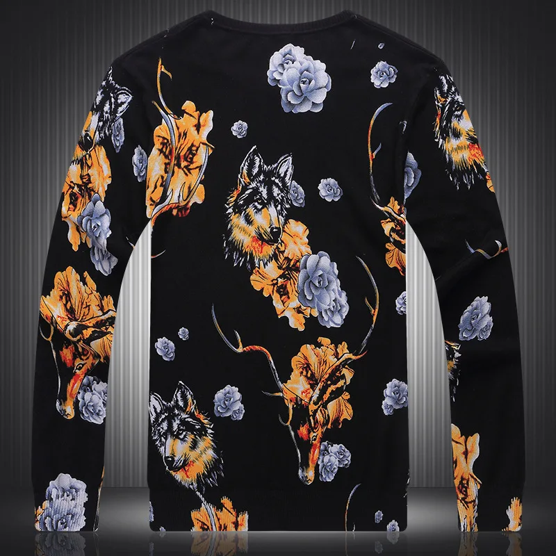 Китайский стиль 3D большой орел шаблон печати модный бутик свитер осень и зима 2017 качество хлопок вязаный мужской свитер M-3XL