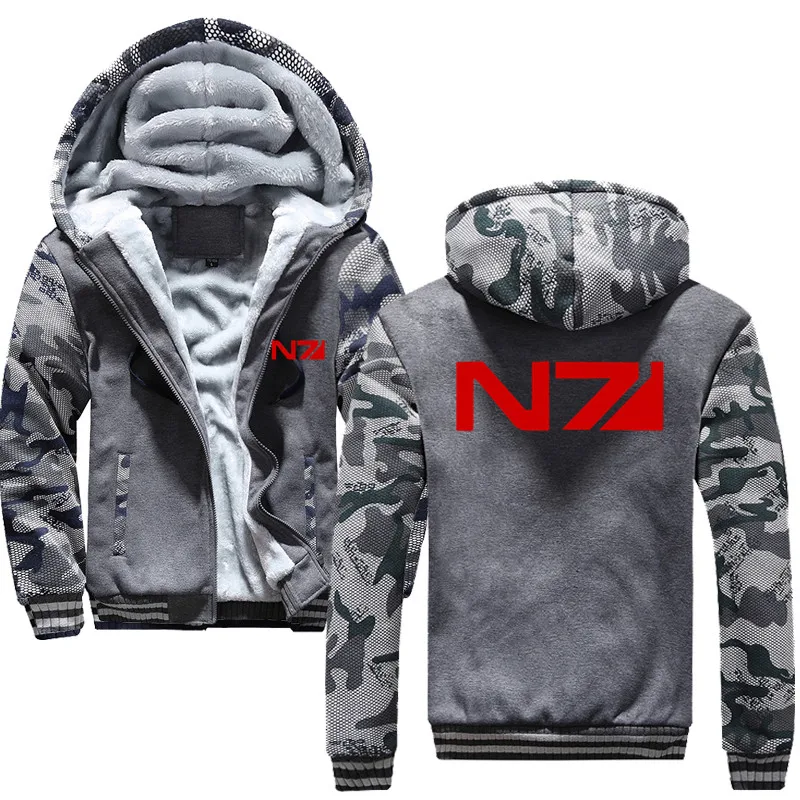 Men Mass Effect N7 Zipper Jacket Sweatshirts Thicken Hoodie Coat Casual sweatshirts men fashion Men Mass Effect N7 Zipper Jacket Sweatshirts Thicken Hoodie Coat Casual sweatshirts men fashion
