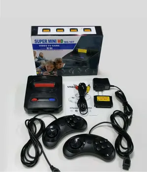 

CAN use game card SUPER mini 16 bit MD16 SG-107 AV out family games TV video game console free 16 BIT 167 sega games