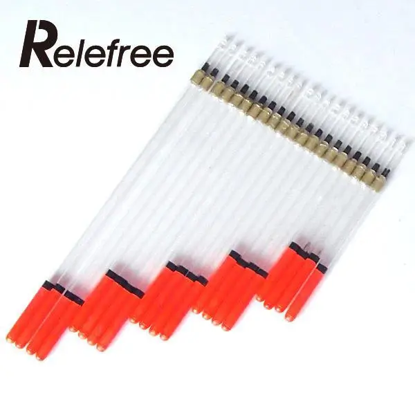 Relefree 20Pcs Clear Crystal Waggler Fishing Fish Floats Floating Stem