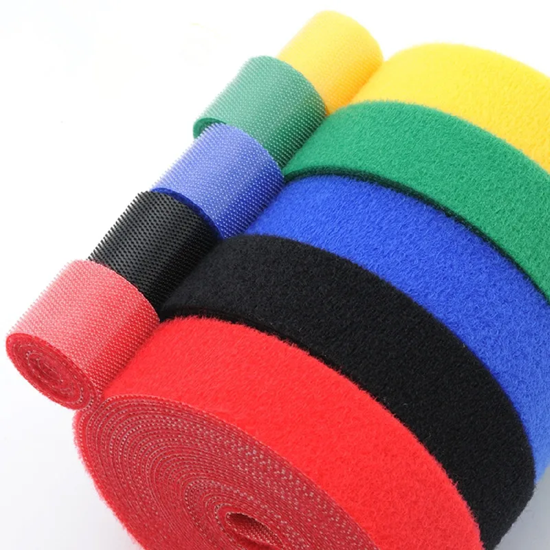 

10M/roll 32ft magic tape nylon cable ties Width 1/1.5/2cm wire management cable ties 4 colors to choose for DIY