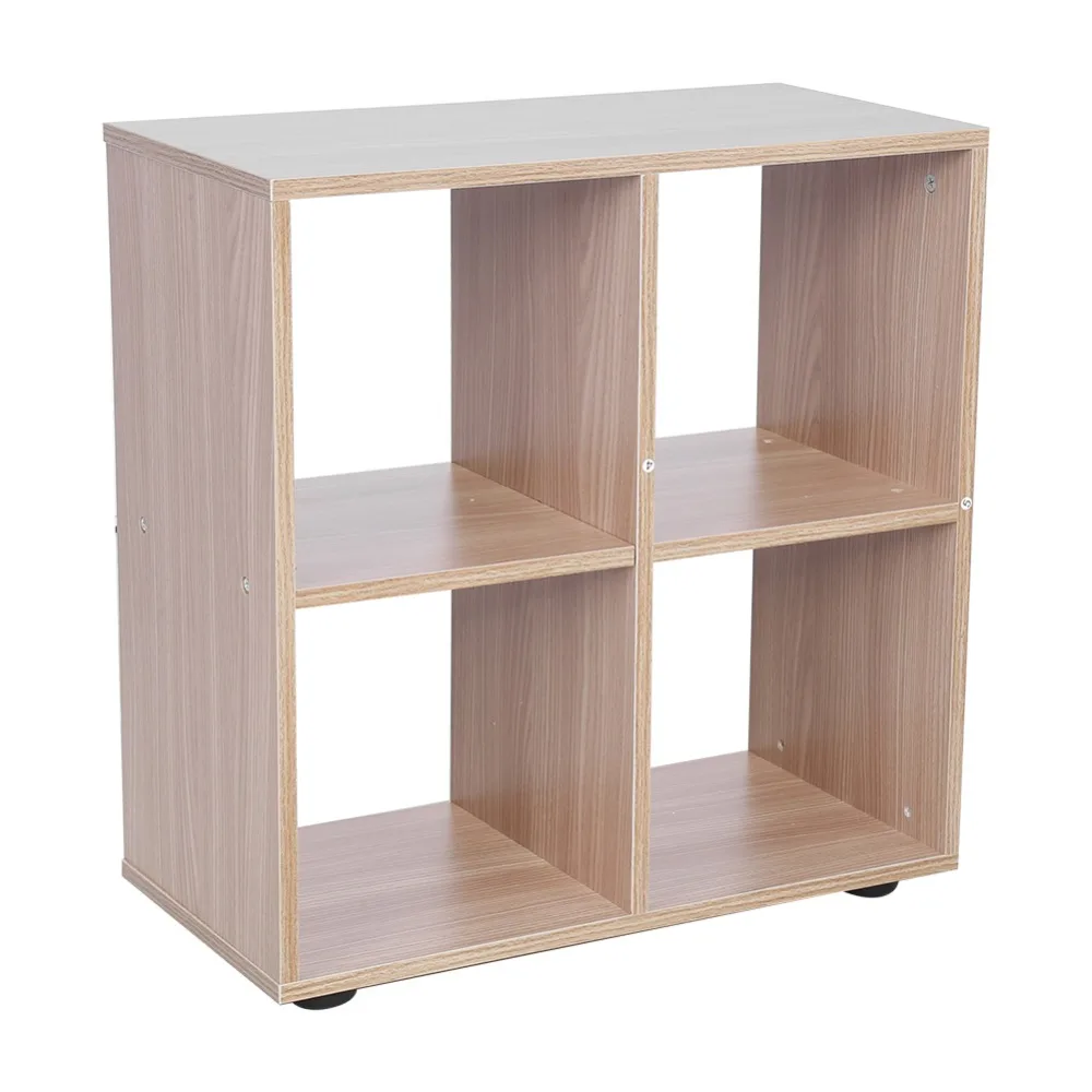 

4 Grids Step Storage Cube Display Shelf Modern Wooden Bookshelf Bookcase Home Office Use New for living room bedroom study room