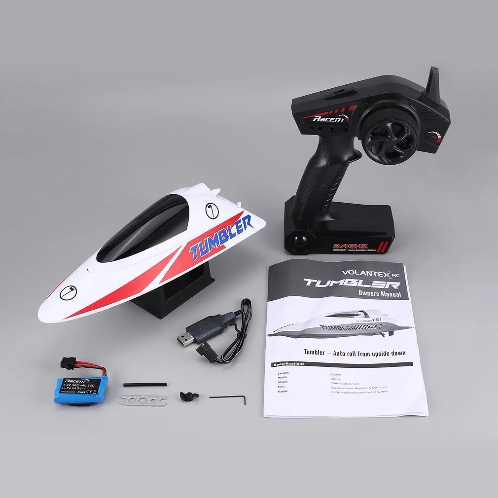 

TUMBLER V796-1 25km/h 2.4G Brushed High Speed RC Racing Boat Speedboat Ship with Water Cooling System Self-righting Kids Gift