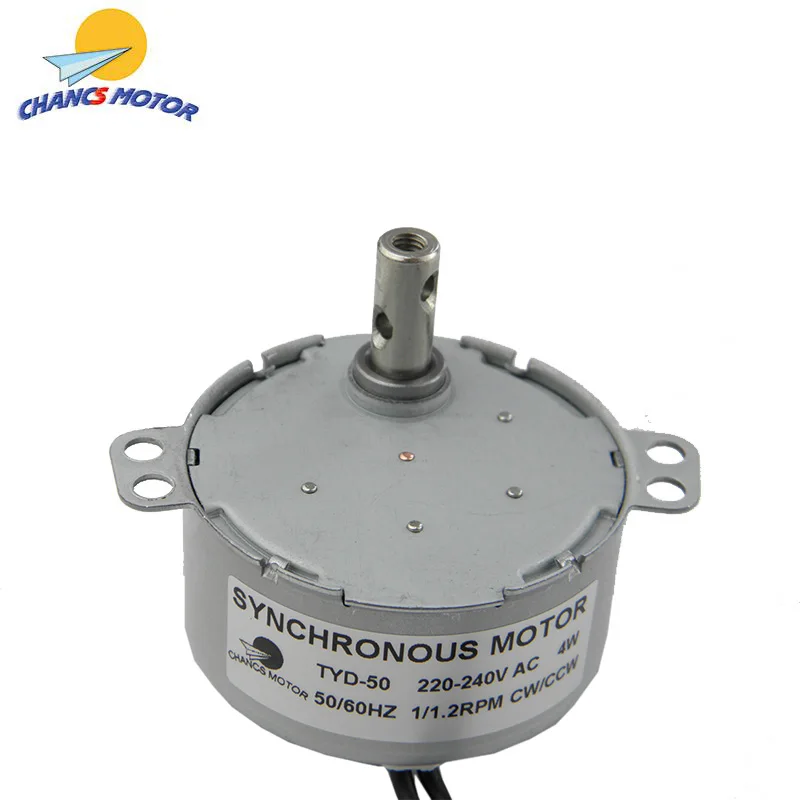 

CHANCS TYD-50 Low Speed Synchronous Motor 1/1.2RPM 220/240V CW/CCW AC Small Gear Motor