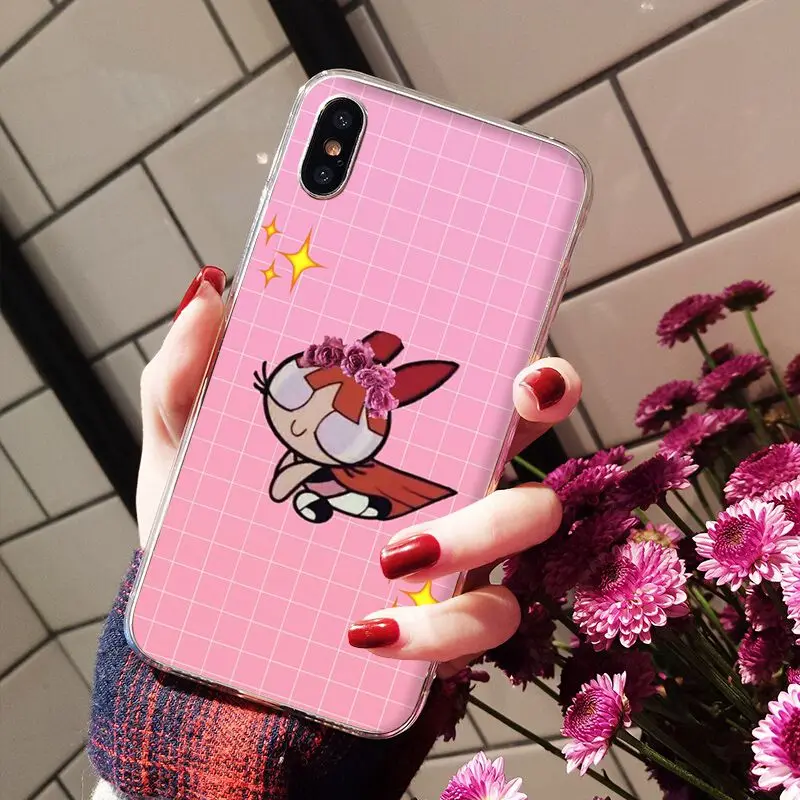 Yinuoda супер милый Powerpuff Girls Мягкий силиконовый чехол для телефона для Apple iPhone 8 7 6 6S Plus X XS MAX 5 5S SE XR мобильных телефонов