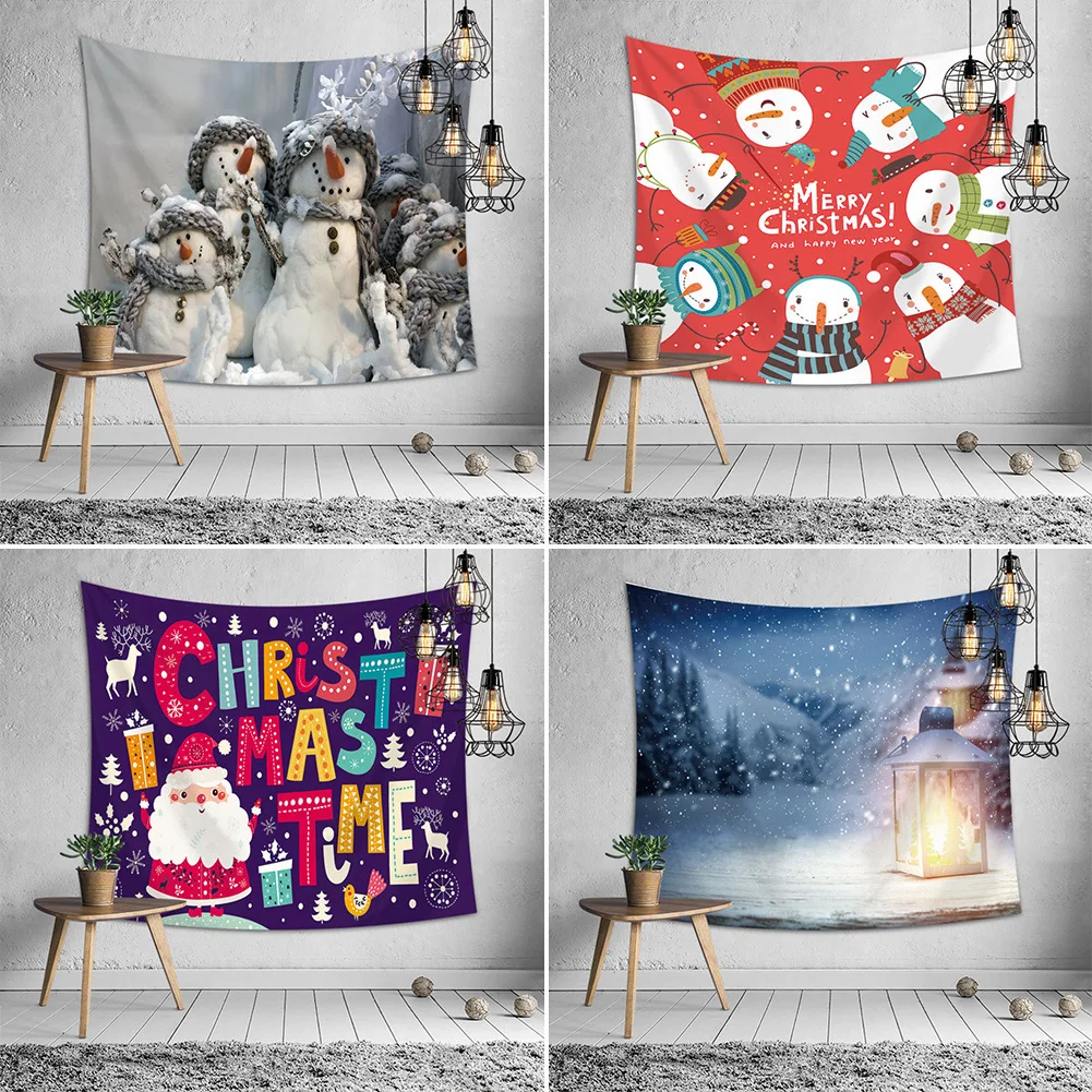 

Christmas Cartoon Tapestry Children's Room Boho Decor Tapestry Wall Fabric Hanging Home Headboard Bedroom Throw Rug Wall Blanket
